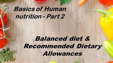 Nutrition Basics – Human Nutrition .